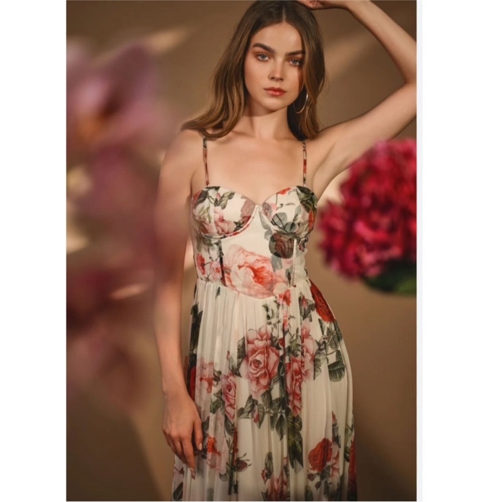 Hemant & Nandita Naaz Floral Corset Maxi Dress - Picture 4 of 13